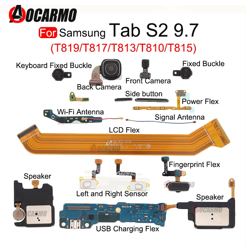 

USB Charging Port Wi-Fi Signal Antenna Sensor LCD Flex Cable For Samsung Galaxy Tab S2 T817 T810 T813 T815 T819 Replacement Part