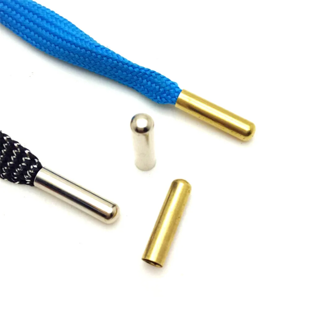 20pcs=10pair Seamless Metal Shoelaces Tips Head Replacement Repair Aglets DIY Sneaker Kits Silver Gold Colors 4x20mm