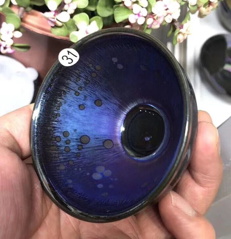 

JIANZHAN Ceramic Tea Cups Glorious Change by famous potter Jiwang Wu Song Style Tenmoku Tea Bowl Drinkware