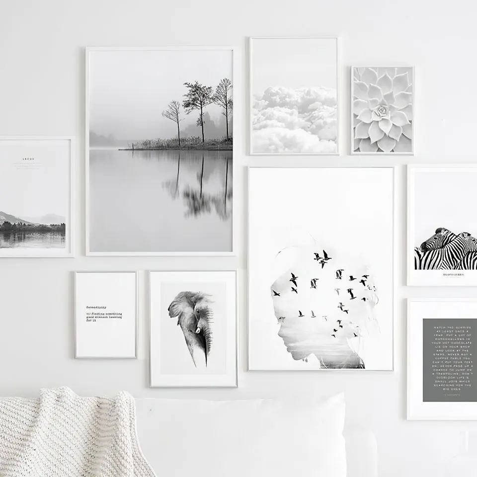 Nordic Landscape Poster Photography Canvas Painting Black White Wall Art Pictures For Living Room Modern Home Decorative Prints |