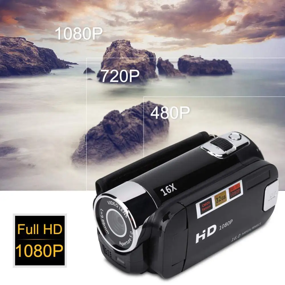 Цифровые видеокамеры DV HD 1080P вращающийся экран Профессиональные камеры подарки