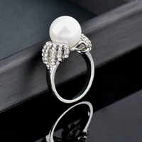 sinleery vintage gray white pearl rings for women cubic zirconia party bridal jewelry wedding accessories bijoux femme zd1 ssp