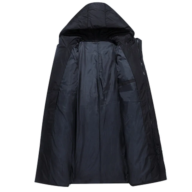 

2020 winter new slim handsome men's hooded long thick casual warm jacket