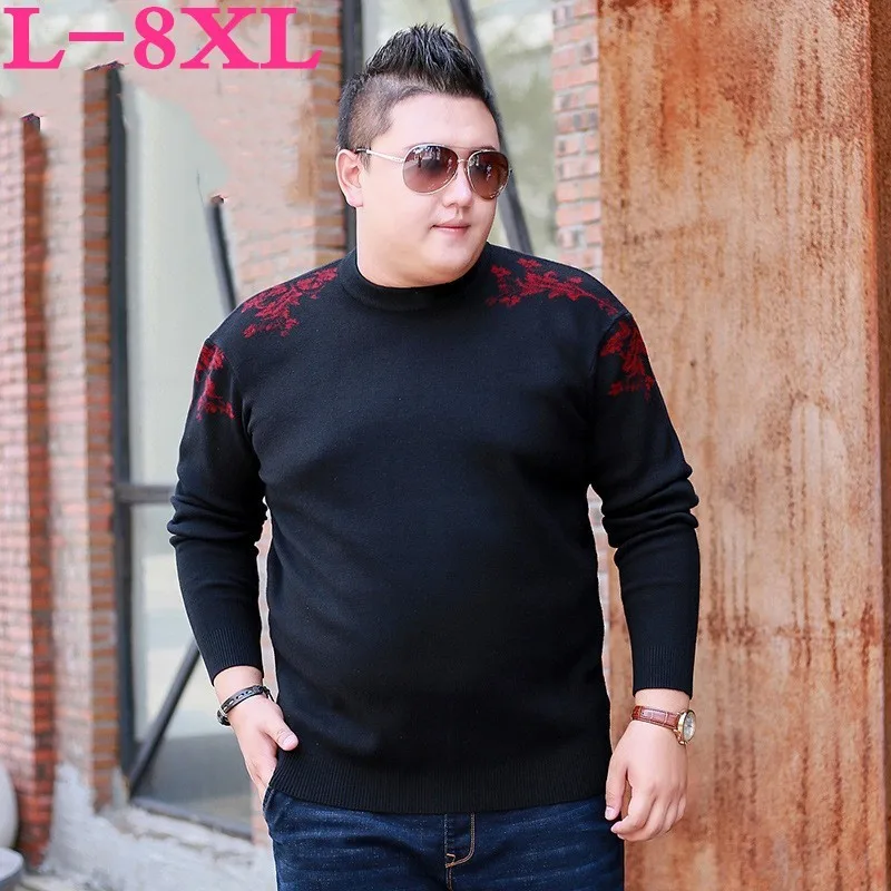 size 8XL 7XL Brand plus New Sweaters Fashion Style Autumn Winter Patchwork Knitted Quality Pullover Casual Men Sweater