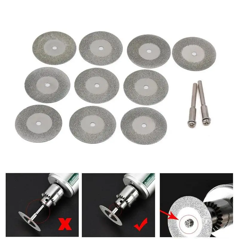 

16mm/20mm/30mm/40mm Mini Diamond Saw Blade Diamond Cutting 2pcs 3mm Drill with Connecting Shank Tool Discs Fit J2X2 Rotary S1W5