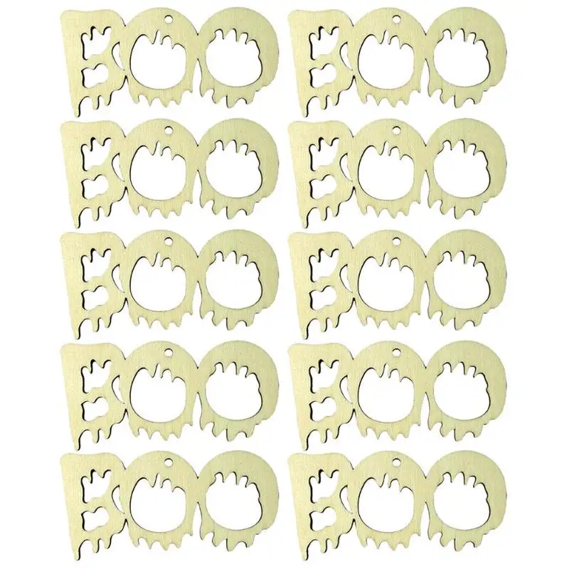 10 шт. деревянные бу Цепи слово Подвески ручной работы для Хэллоуина Крытый