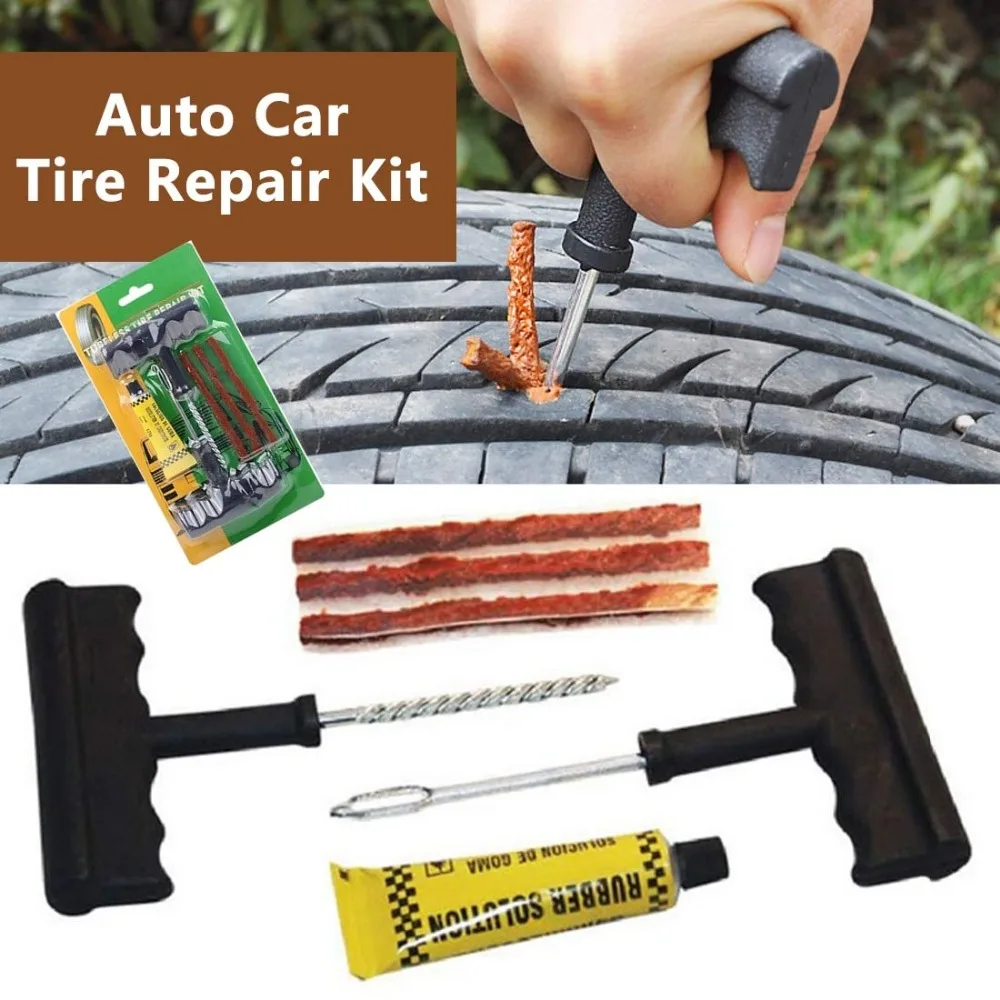 

Quick Car Tire Repair Tools Tubeless Tire Puncture Repair Plug Studding Gun Motorcycle Road Emergency Auto Tire Repair Kit