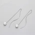 Женские длинные серьги из серебра 925 пробы, вечерние жемчугом