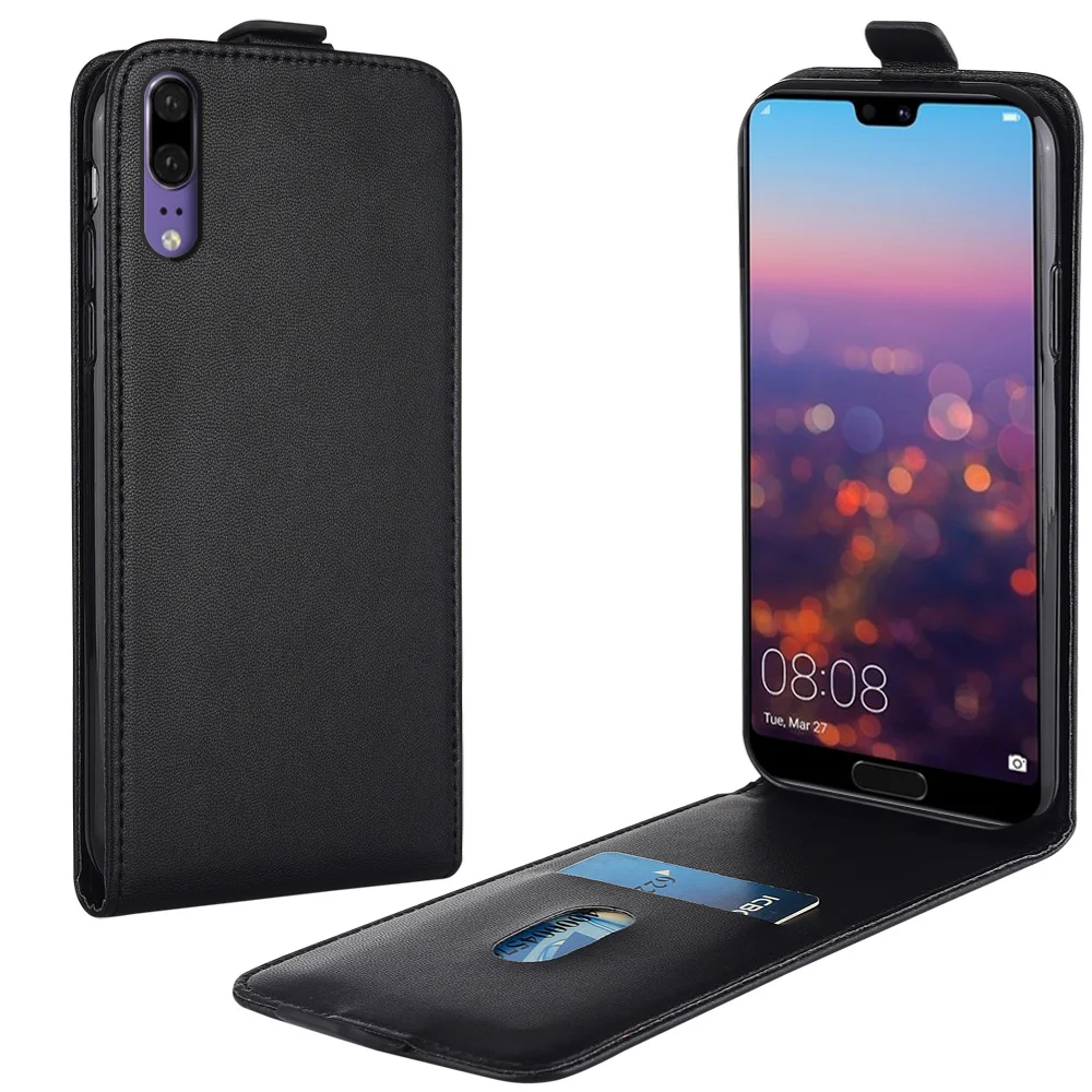 

Flip Up and Down Leather Case for Huawei P20 EML-L29C EML-L09C EML-AL00 5.8" Vertical Cover for Huawei P20 p20 Case Phone Bag