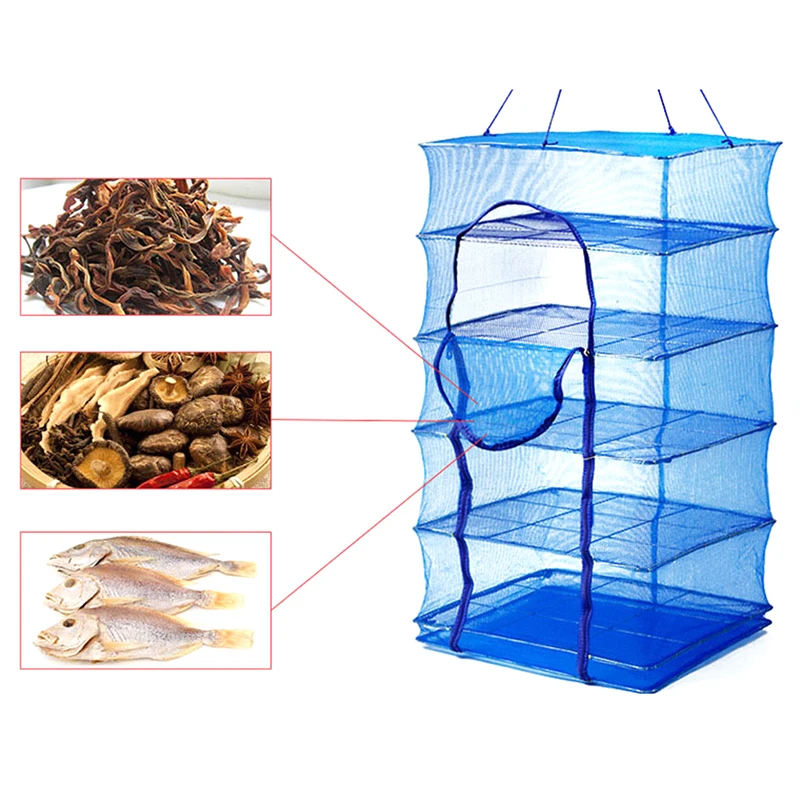 

Foldable 4 Layers Drying Fishing Net Rack Hanging Vegetable Fish Dishes Dryer PE Hanger Fish Fishing Net Fishing Accessories
