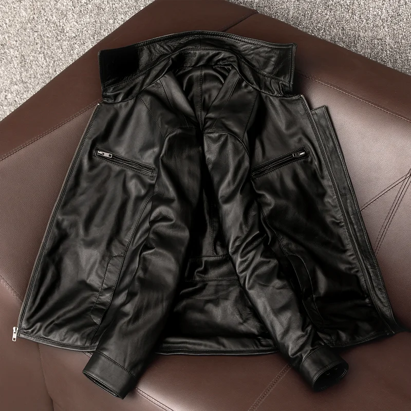 

JCHB 2021 Genuine Leather Jacket Men Natural Sheepskin Coat Korean Men Clothing Plus Size 4xl Spring Autumn Hommes Veste Pph380