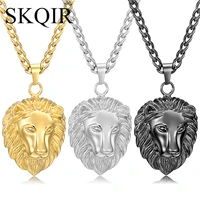 king lion head choker pendant charms silver color gold stainless steel chain necklace girl women fashion jewelry gift men bijoux
