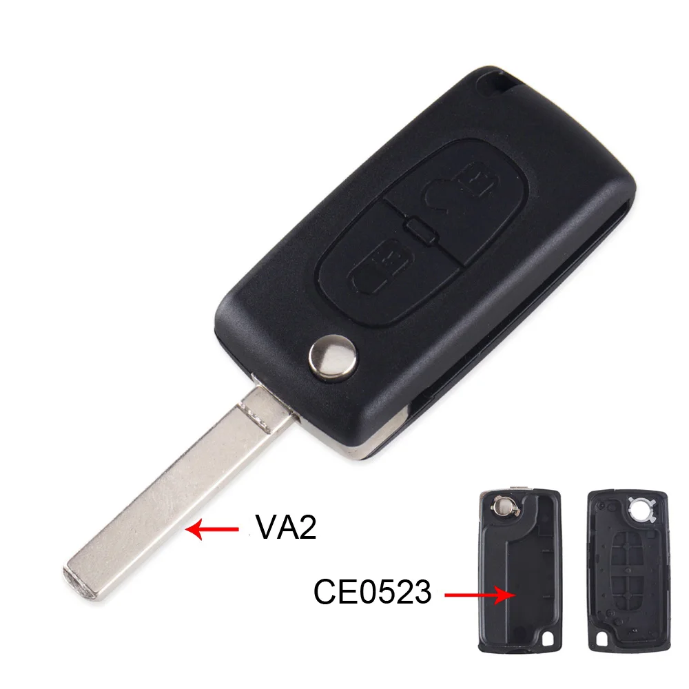 

KEYYOU для Peugeot 107 207 307 307S 308 407 607 2BT 2 кнопки складной корпус дистанционного ключа с лезвием HU83/VA2