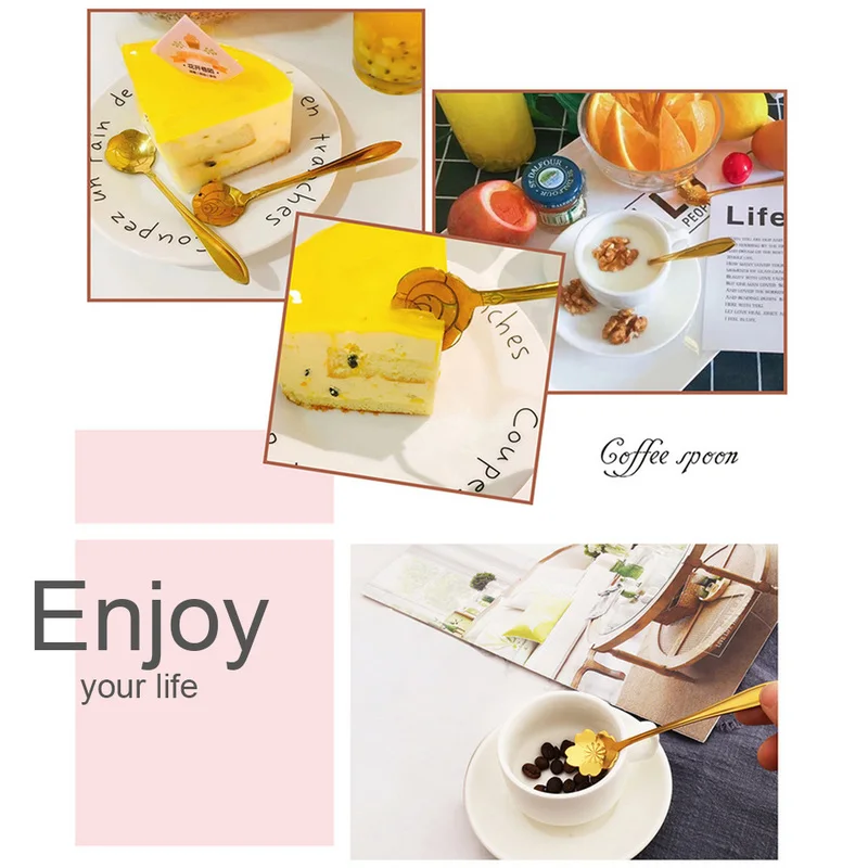 Ложка для чая в форме цветка из нержавеющей стали|Ложки| |