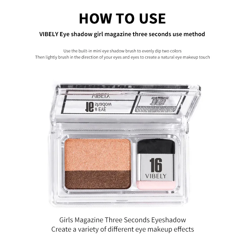 Палитра ленивых теней для век 2 цвета матовая Женская блестящая Косметика