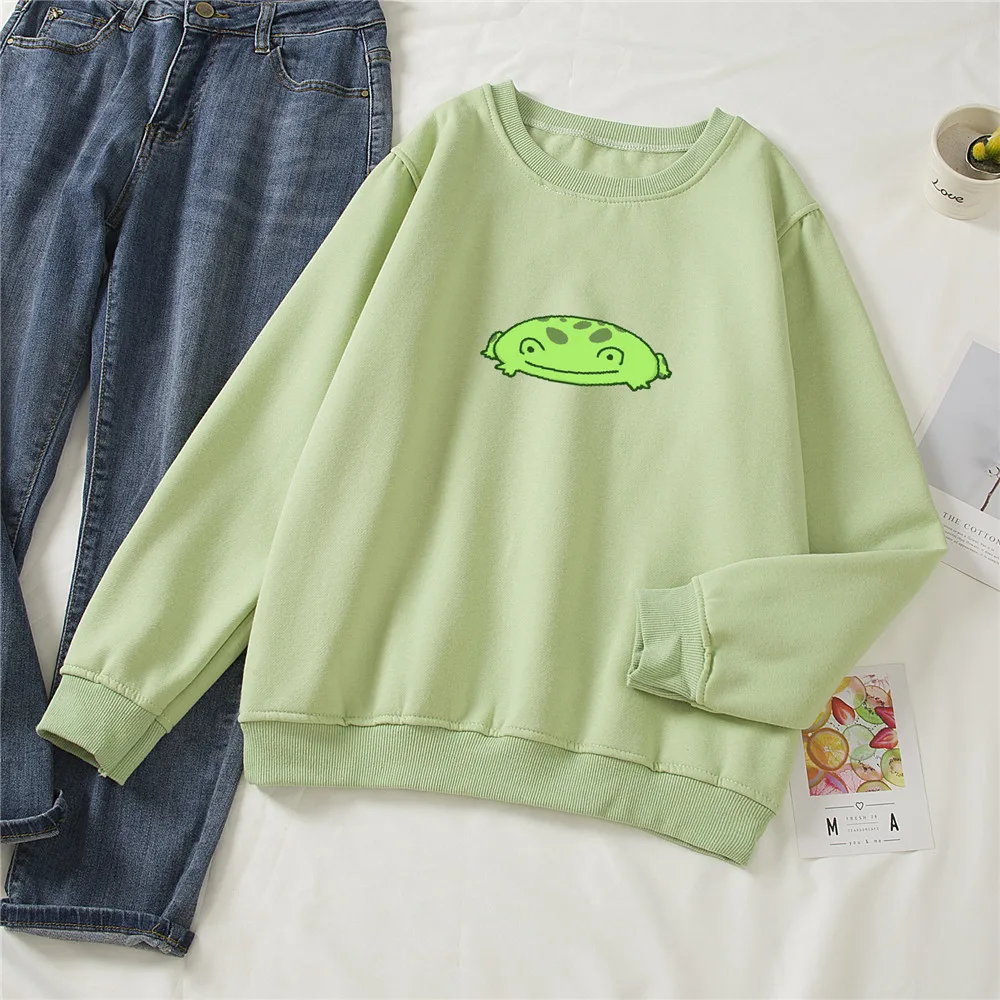 

Frog Hoodie Aesthetic Pullover Oversized Soft Sweatshirt Women Cotton Cute Funny Animal Hoodies Winter Harajuku Sudadera Mujer