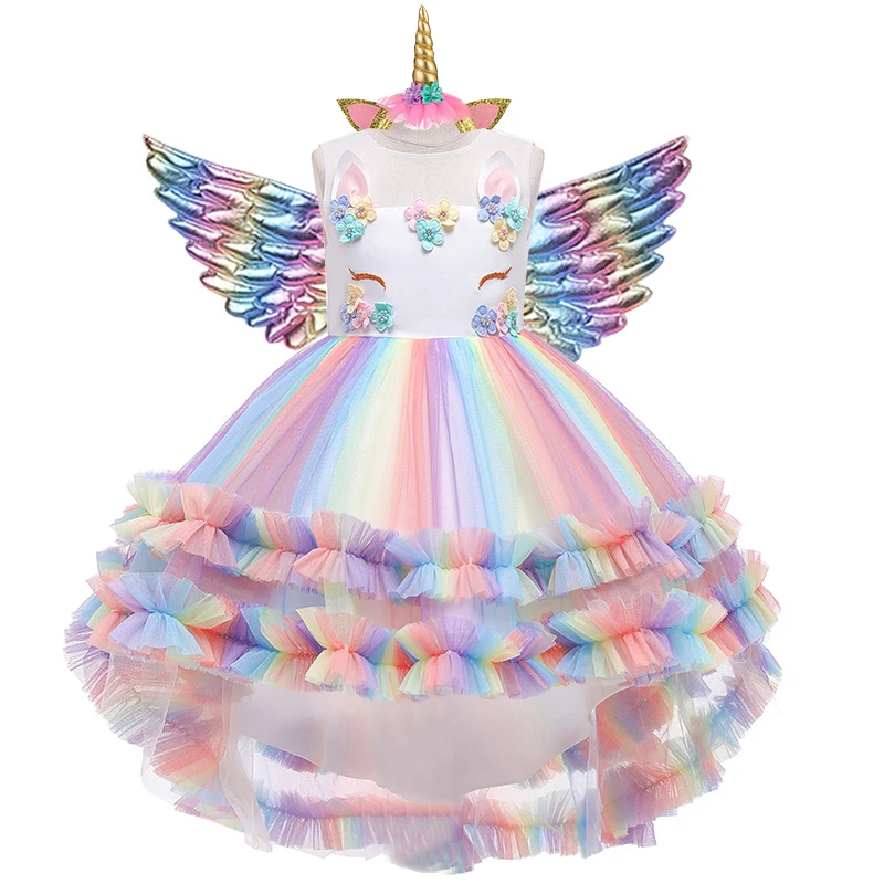 Длинное платье для свадебной вечеринки девочек разноцветное Пышное Платье с