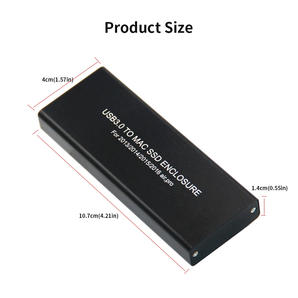 USB3.0 к Mac SSD корпус алюминиевый сплав для 2013/2014/2015 MacBook Air/Pro/Retina Apple коробка