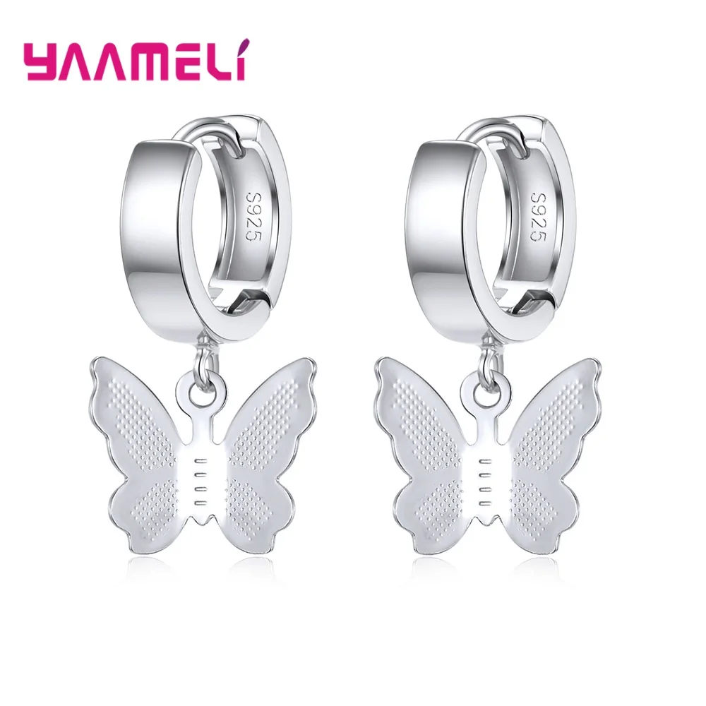 

Korean Style Frosted Fashion Butterfly Insects Earrings for Women Girls Theme Party 925 Sterling Silver Ear Ornament Jewelry
