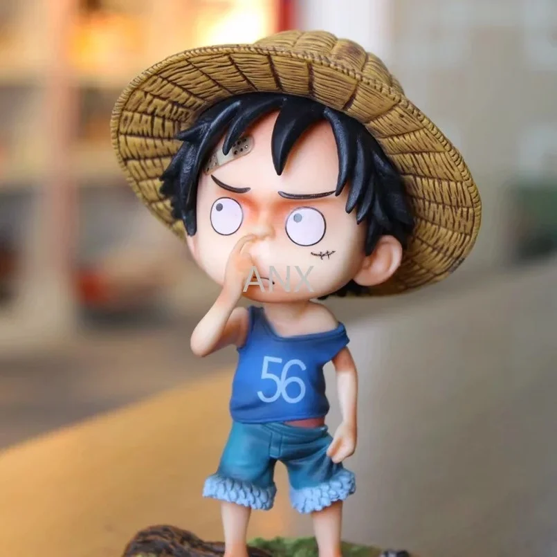 

14-16CM Anime Q version Luffy Figure Funny Mini Toys PVC Action Figure Collection Japanese Luffy Toys For Children Gifts