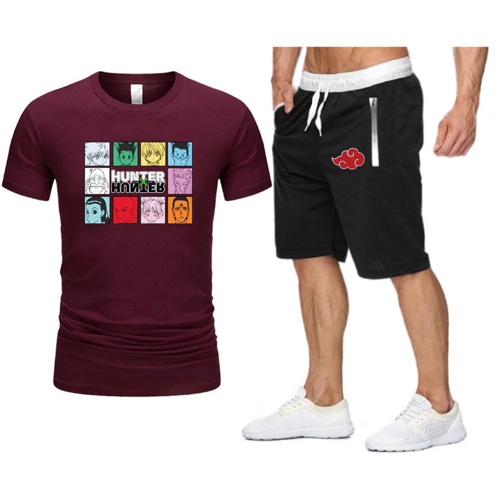 

2021 popular new cotton men's T-shirt + Sports Shorts Set summer high quality cotton T-shirt sports running set