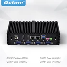 Qotom Мини ПК i3 i5 i7 AES-NI с 2 гигабитными Ethernet LAN 6 COM Безвентиляторный Компьютер Q300P