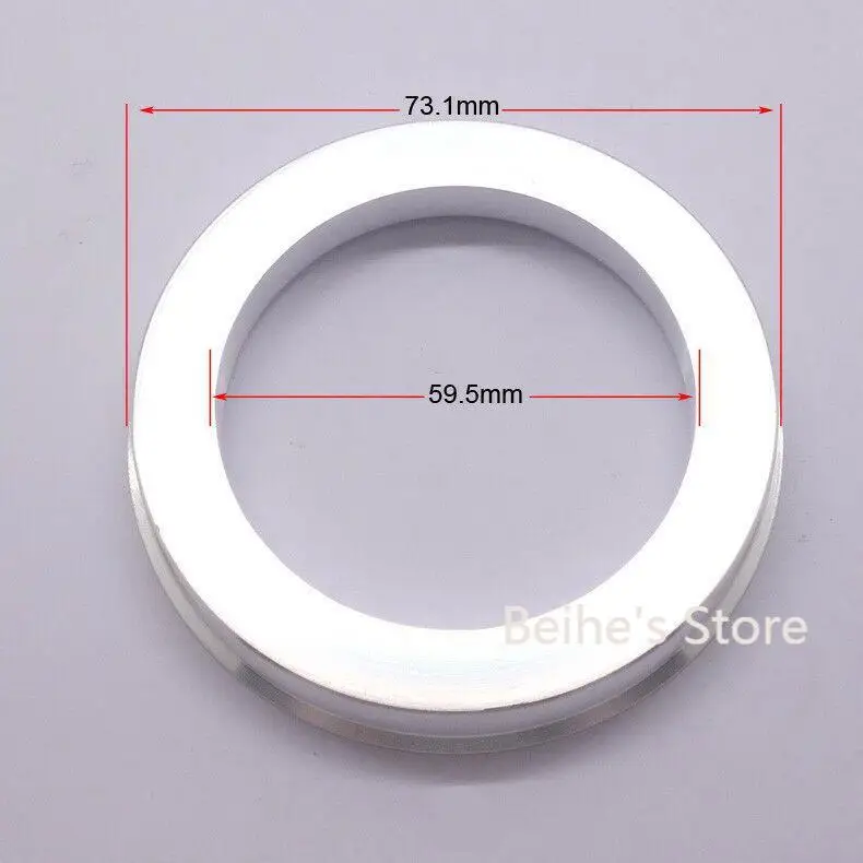 

4pcs Silver Aluminum Alloy Wheel Spacer Hub Centric Rings 73.1OD to 59.5ID