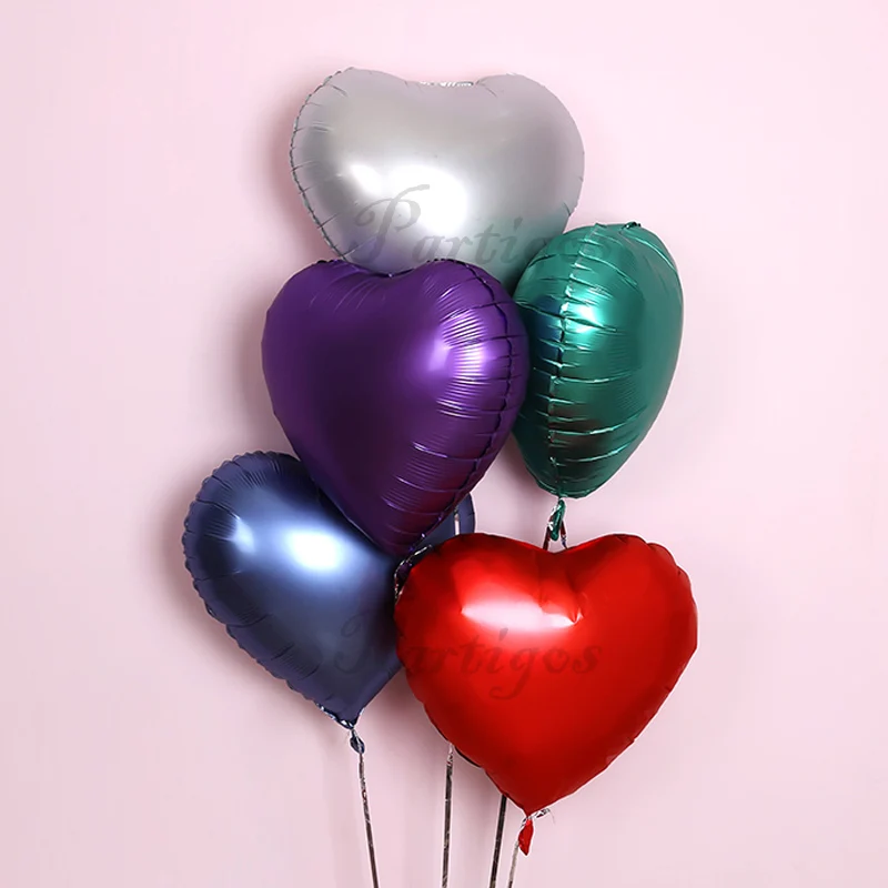 7 шт. 18 дюймов металлический шар в форме сердца золотой хром темно-синий латексный