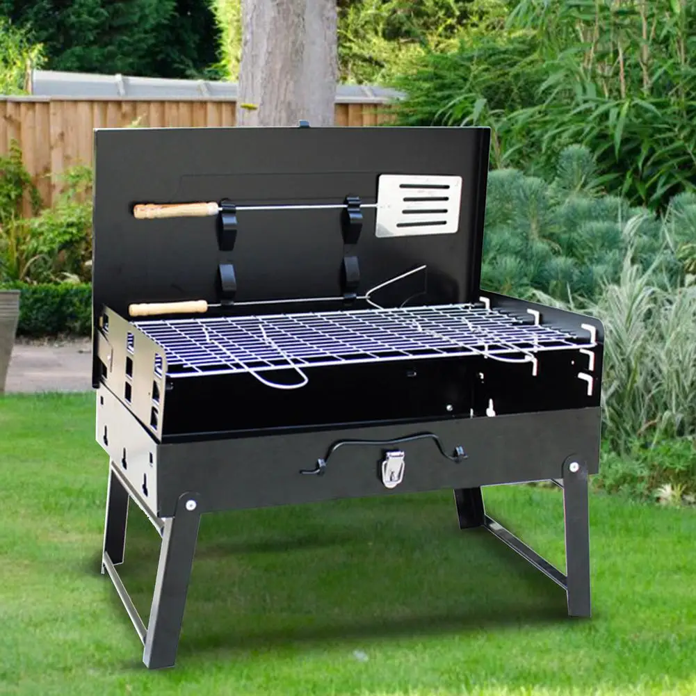 Outdoor Barbecue Charcoal Grill Portable Box Type Stove Non-