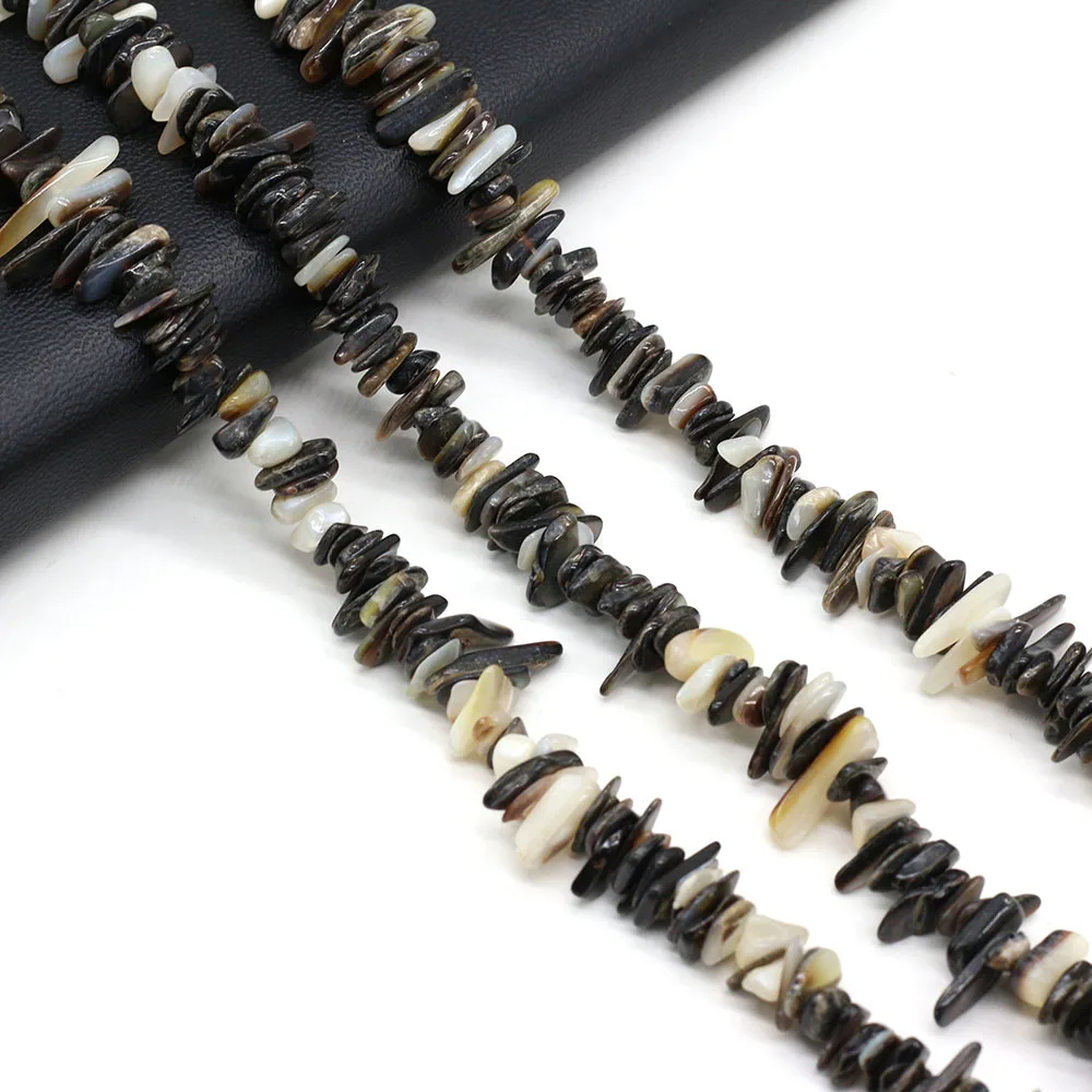 

Бусины Из Натурального пресноводного черного ракушки, гравий неправильной формы, бусины россыпью для изготовления ювелирных изделий «сдел...