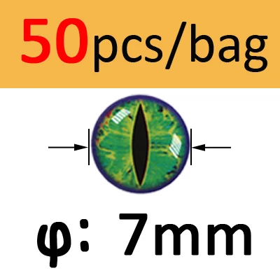Green 7mm 50pcs Bimoo 50 шт. 3D 4D голографические рыболовные глаза для приманки рыбные глаза для завязывания мух изготовления приманки ремесло рыбы Череп Живые Глаза Размер 3 мм-12 мм - Цвет: Green 7mm 50pcs