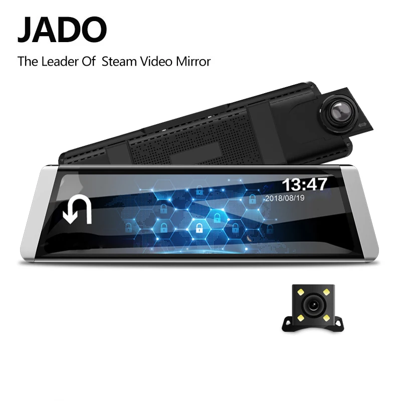 JADO D800 Автомобильный видеорегистратор поток зеркало заднего вида камера LDWS gps трек 10 ips сенсорный экран Full HD 1080P Автомобильный видеорегистратор регистратор видеорегистратор