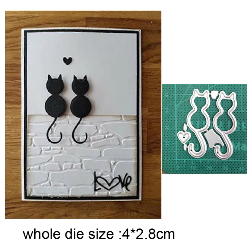 

metal cutting dies cut die mold Animals couple cats decoration Scrapbook paper craft knife mould blade punch stencils dies