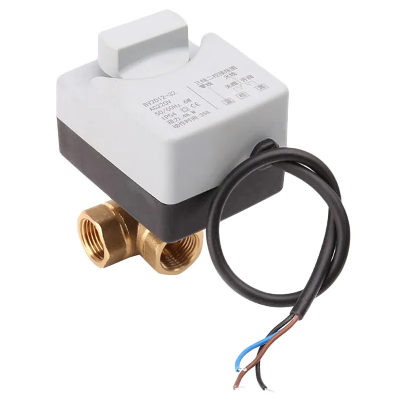 AC220V 3 Way провода 2 управления моторизованный шаровой клапан электрический привод