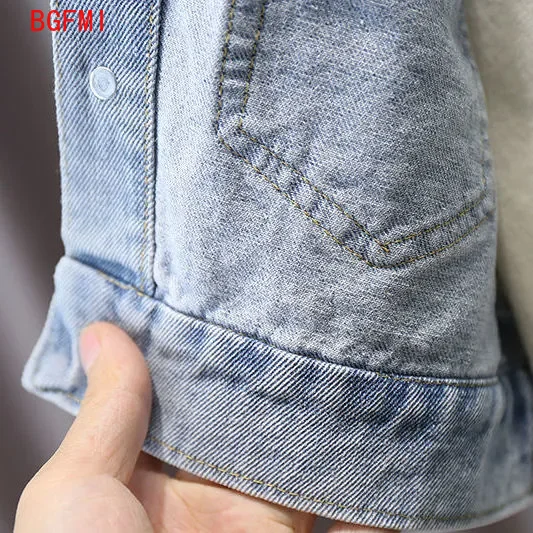 

Boys Girls Casual Cowboy Hooded Embroidery Cartoon Jacket Spring Autumn Korean Baby Kids Jacket Handsome Boy Children's Jacket