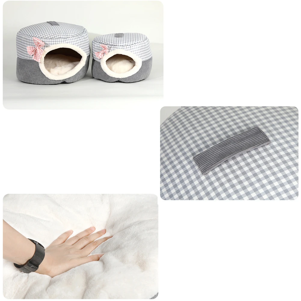 

Foldable Cat Nest Winter Warm Pet Sleeping Bed Mat Indoor Kitten Cave House Cute Plush Cats Cushion Basket Durable Puppy Kennel