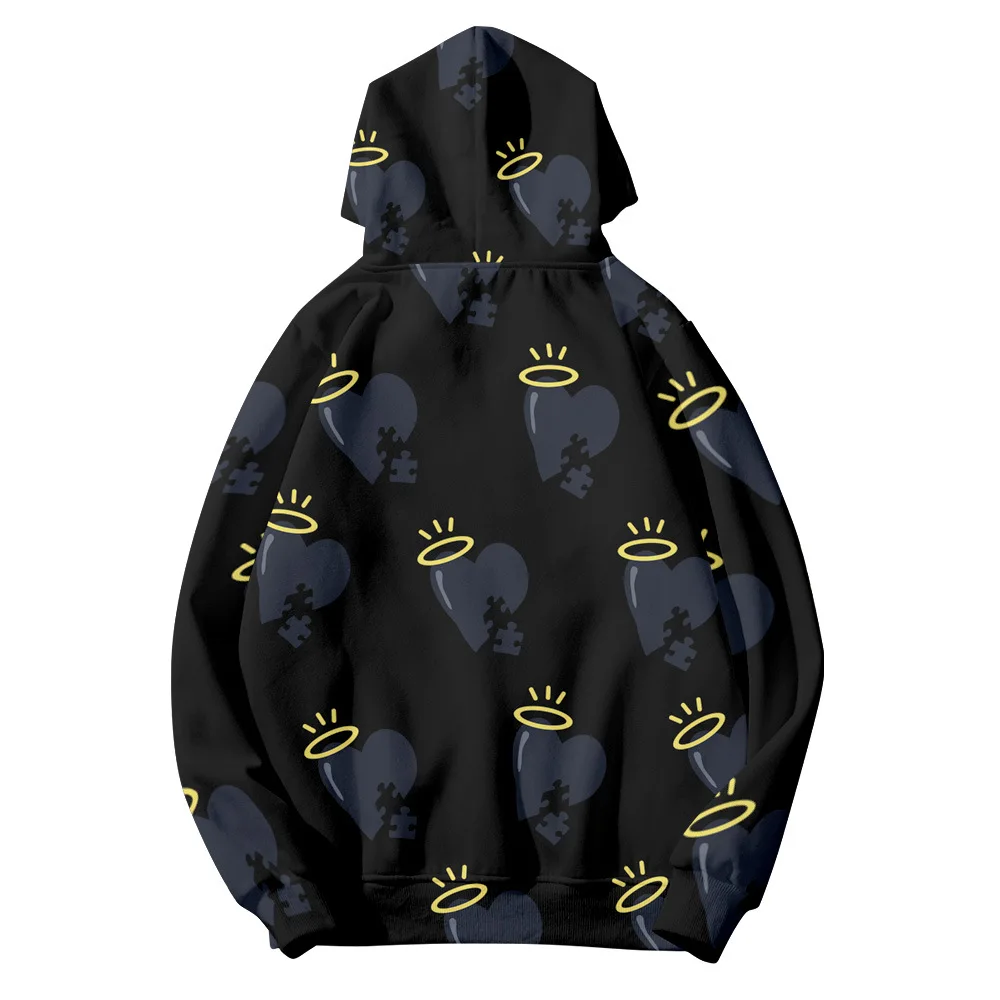 Толстовка с принтом сердечек для мужчин и женщин свитшот на молнии худи в стиле