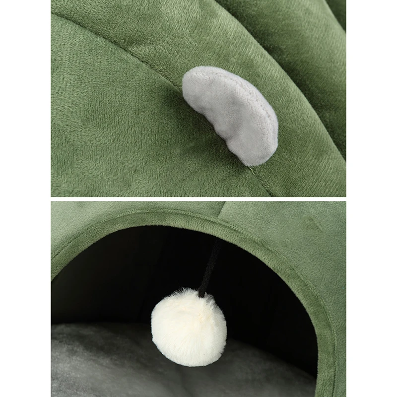 MESNUG кошачий домик в форме гусеницы с милыми ушами модное осенне зимнее гнездо для