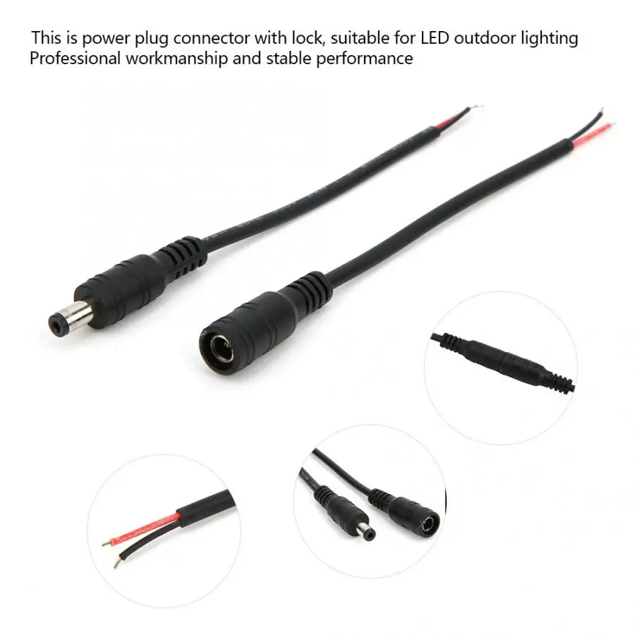 50 пар женский/мужской кабель Разъем питания с замком 5 мм x 2 1 для светодиодный