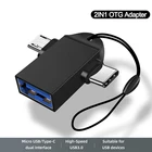 Адаптер OTG 2 в 1 USB 3.0 Type C Micro USB Android мобильный телефон OTG коннектор алюминиевый сплав для U-диска планшета мыши ноутбука
