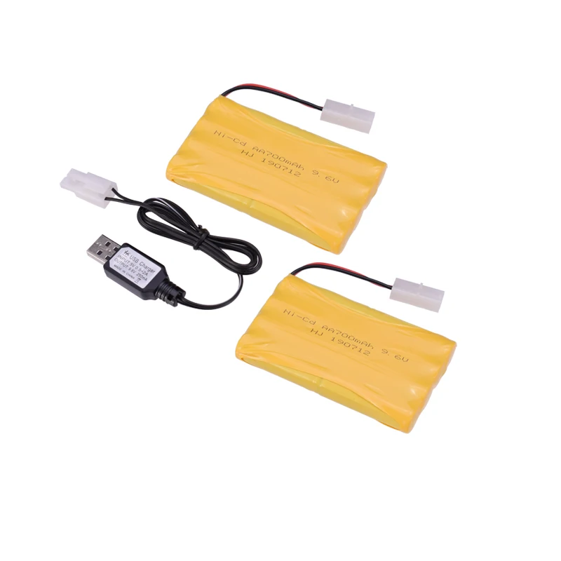 

New Arrival 2pcs 9.6V 700mAh Ni-Cd AA Battery Pack Rechargeable For RC Car Toys KET-2P Plug