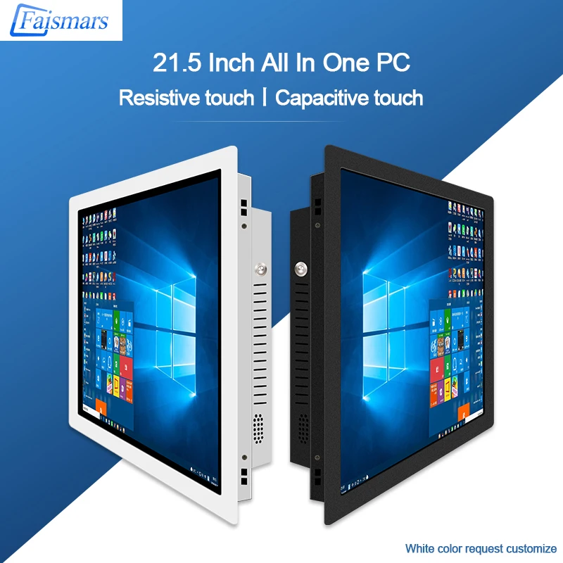 Bestellen 21,5 Inch Touchscreen Industrie Computer Alle In Einem PC I7-4510U Bulit-in Wifi Win7 XP Linux OS Schnallen Embedded Montieren Panel PC