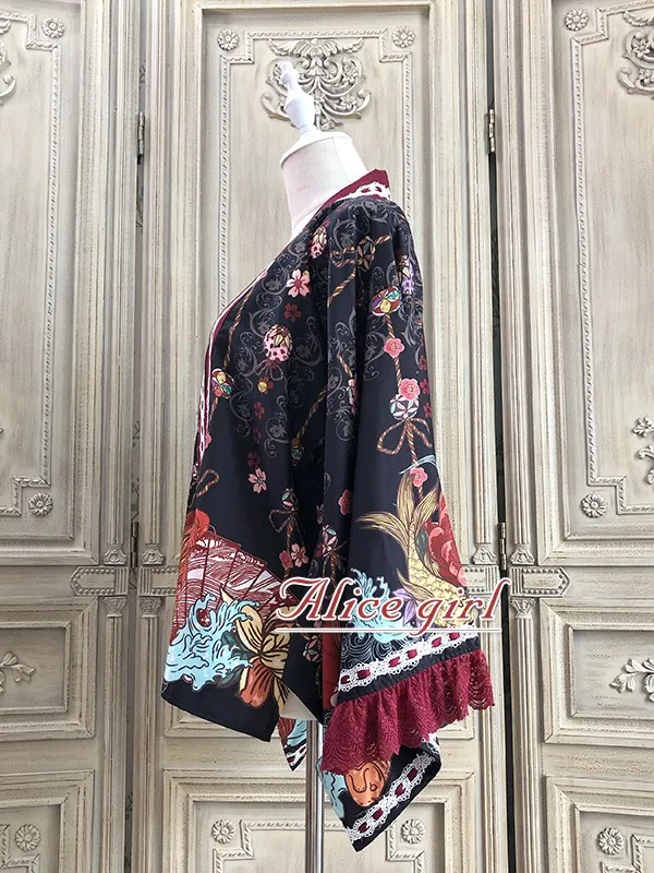 

Fortune Cat ~ Japanese Style Kimono Cardigan by Alice Girl ~ Pre-order