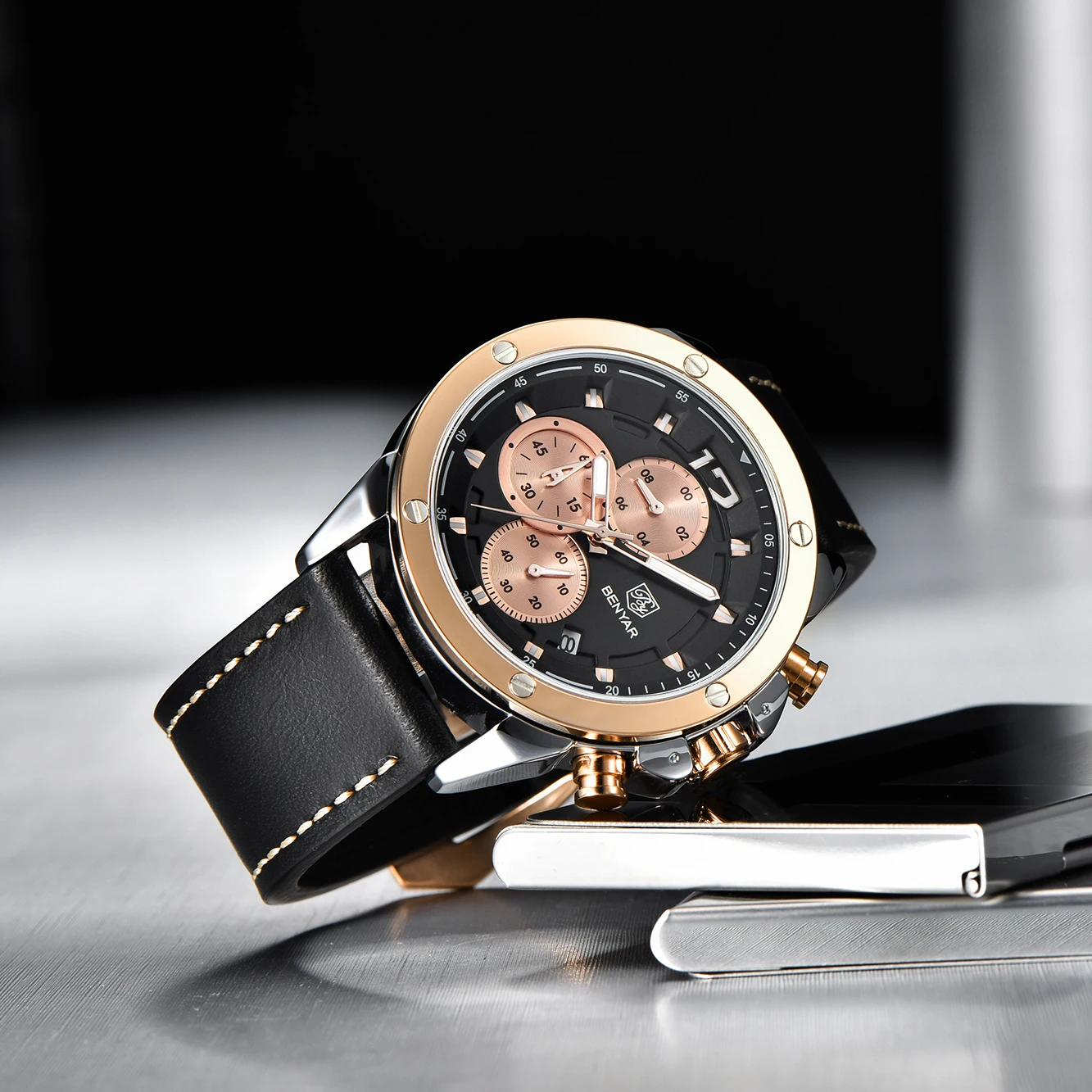 

BENYAR DESIGN 2020 Brand New Men's Watch Casual Sports Automatic Waterproof Date Clock Two Hands Running Seconds Precise Timing