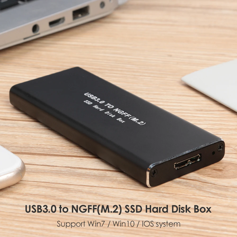 

USB 3.0 to M.2 NGFF Box Adapter 2230 2242 2260 2280 SSD External Enclosure Solid State Drive Disk Mobile Case