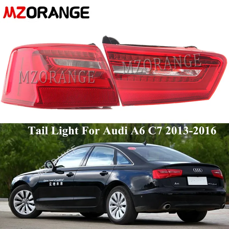 MZORANGE светодиодные задние светильник для Audi A6 C7 2013 2016 красная внешняя внутренняя LH