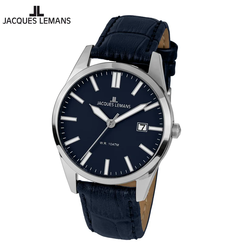 

Jacques Lemans VIENNA Quartz Pilot Men Watch Type B Sport 10ATM Leather Strap Mesh Band 1-2002