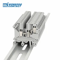 10pcs uk5 tw double connection one side screw connection uk 5 twin termin strip wire connector din rail terminal block uk 5 tw