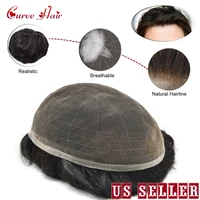 full french lace men toupee various color black grey brown blond durable and comfortable human hair mens hairpieces