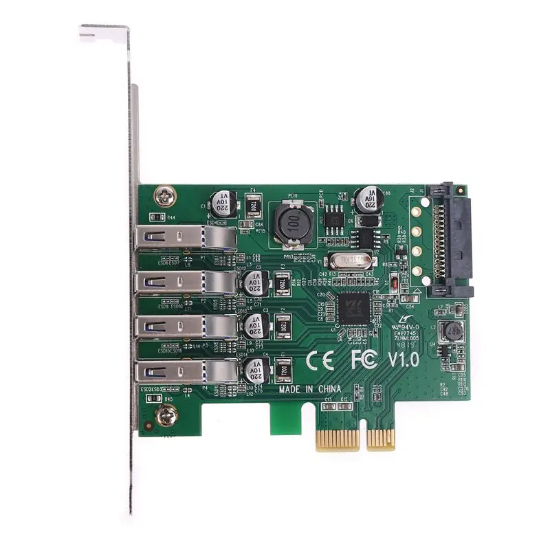 плата расширения pci express 4 входа usb 30 4